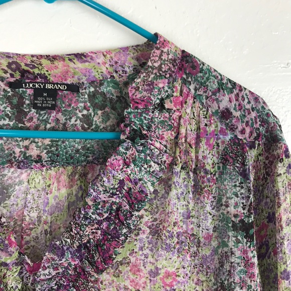 Lucky brand silk Blouse top - Picture 2 of 3